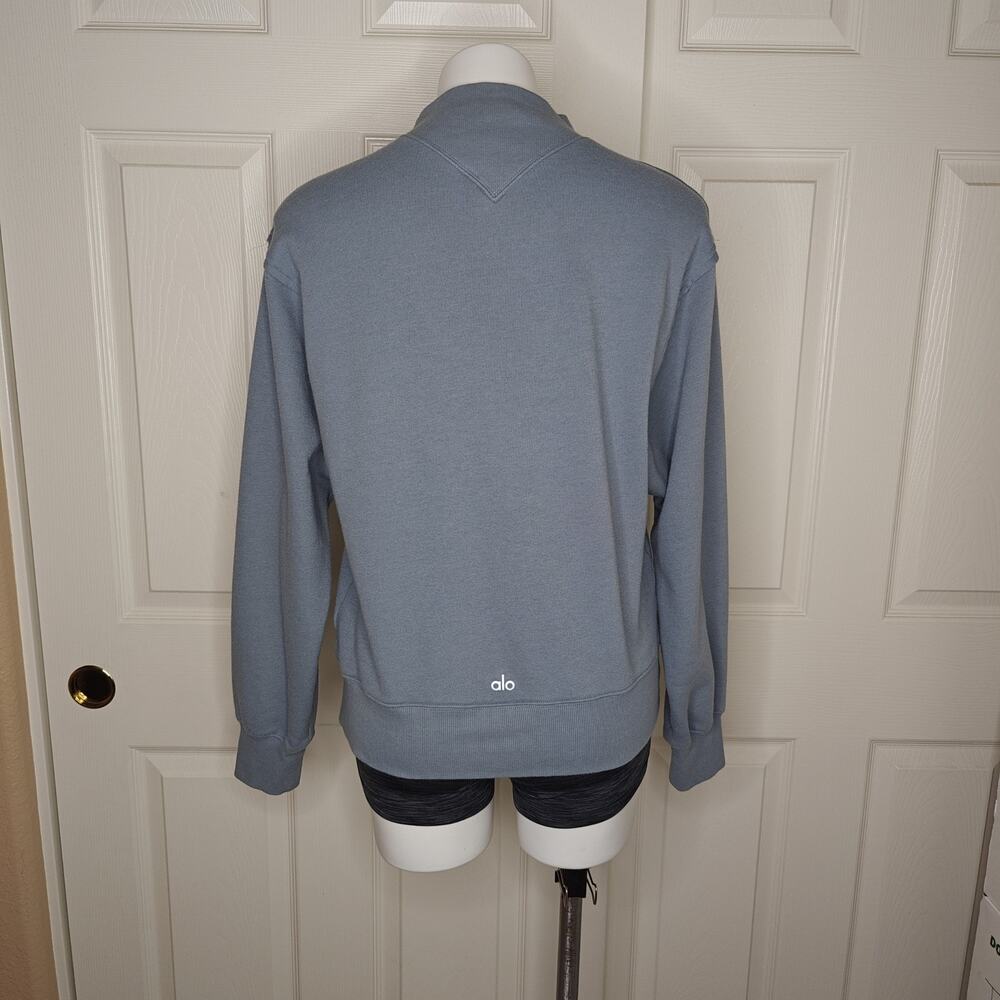ALO Yoga Freestyle Slate Blue Mock Neck Sweatshirt sz S - Picture 5 of 12